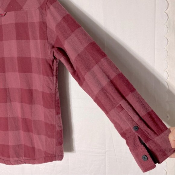 Tommy Jeans Red Plaid Sherpa Lined Casual Fit Button Up Shacket Light Jacket M - Picture 9 of 16